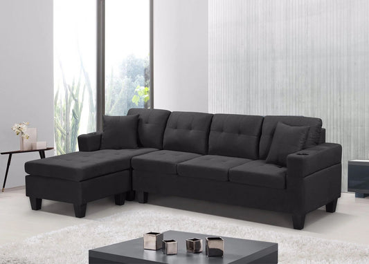 Budget Breeze Sectional 4 Seater Black
