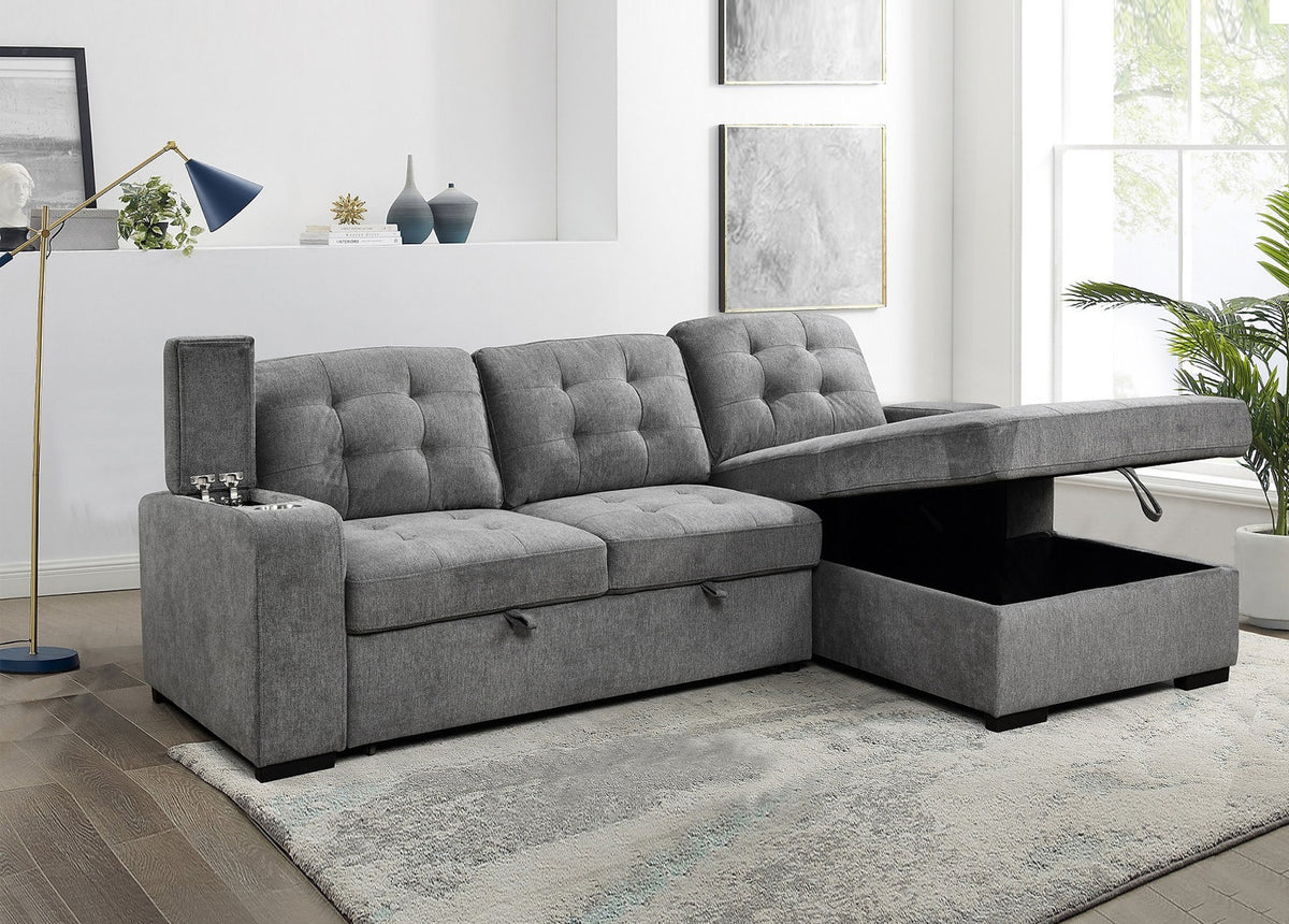 Daydream Pull Out Sofa Bed RHF Grey
