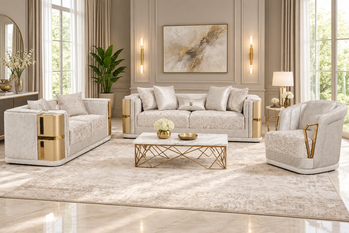 Paragon 3PC Turkish Sofa Set with Wireless Charger