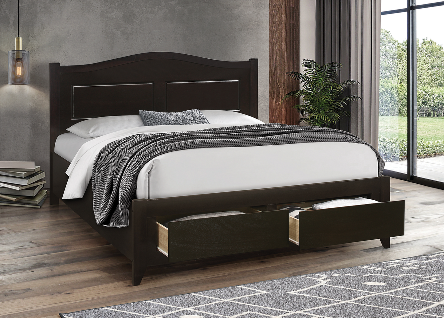 Black Wooden Storage Bed 422