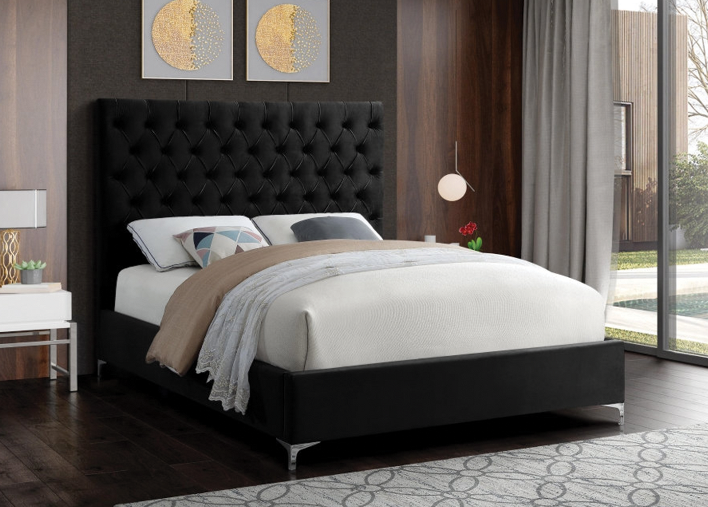 Black Velvet Bed 5643