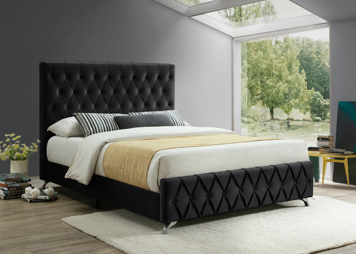 Black Velvet Bed 5671