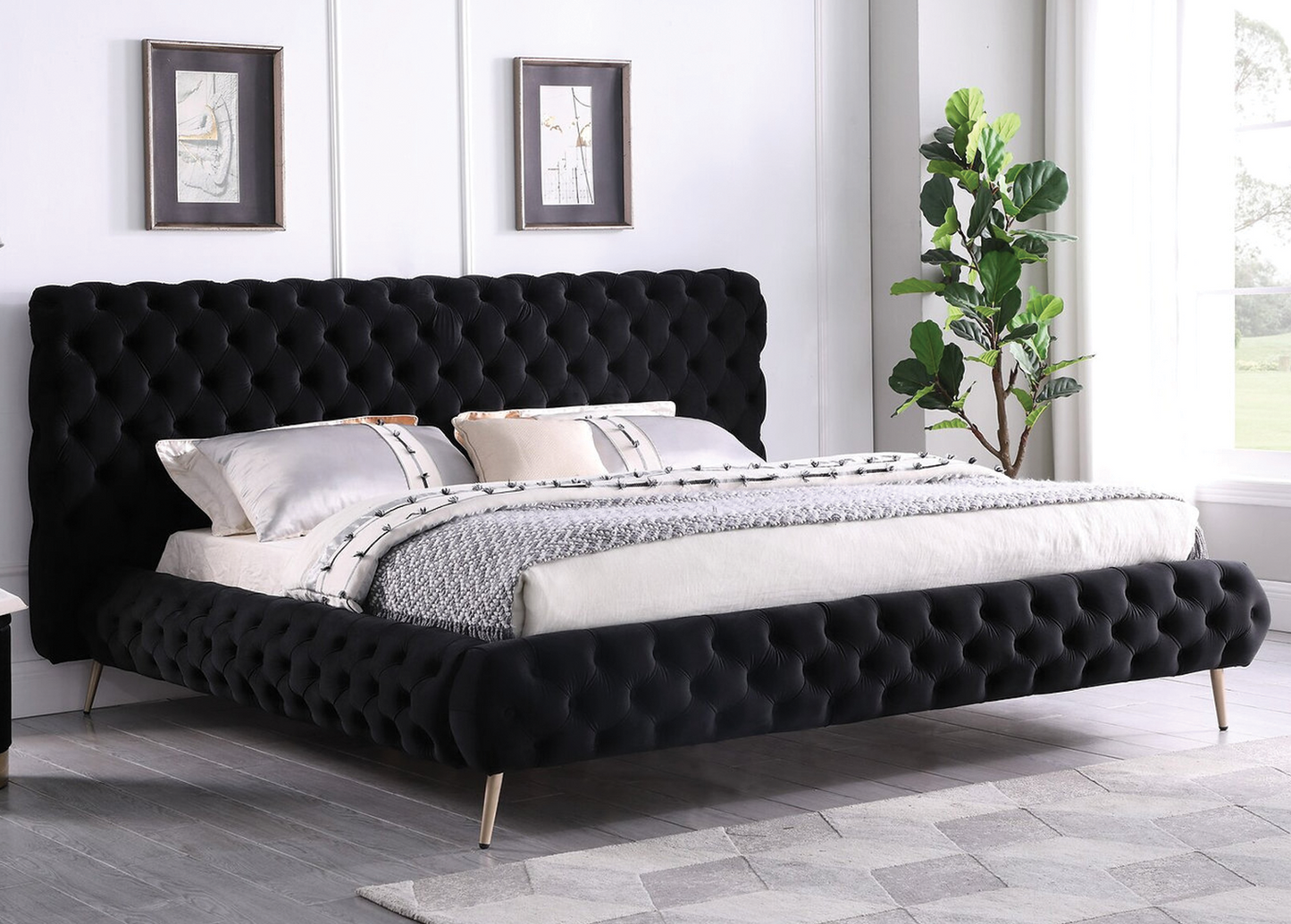 Black Velvet Bed 5866
