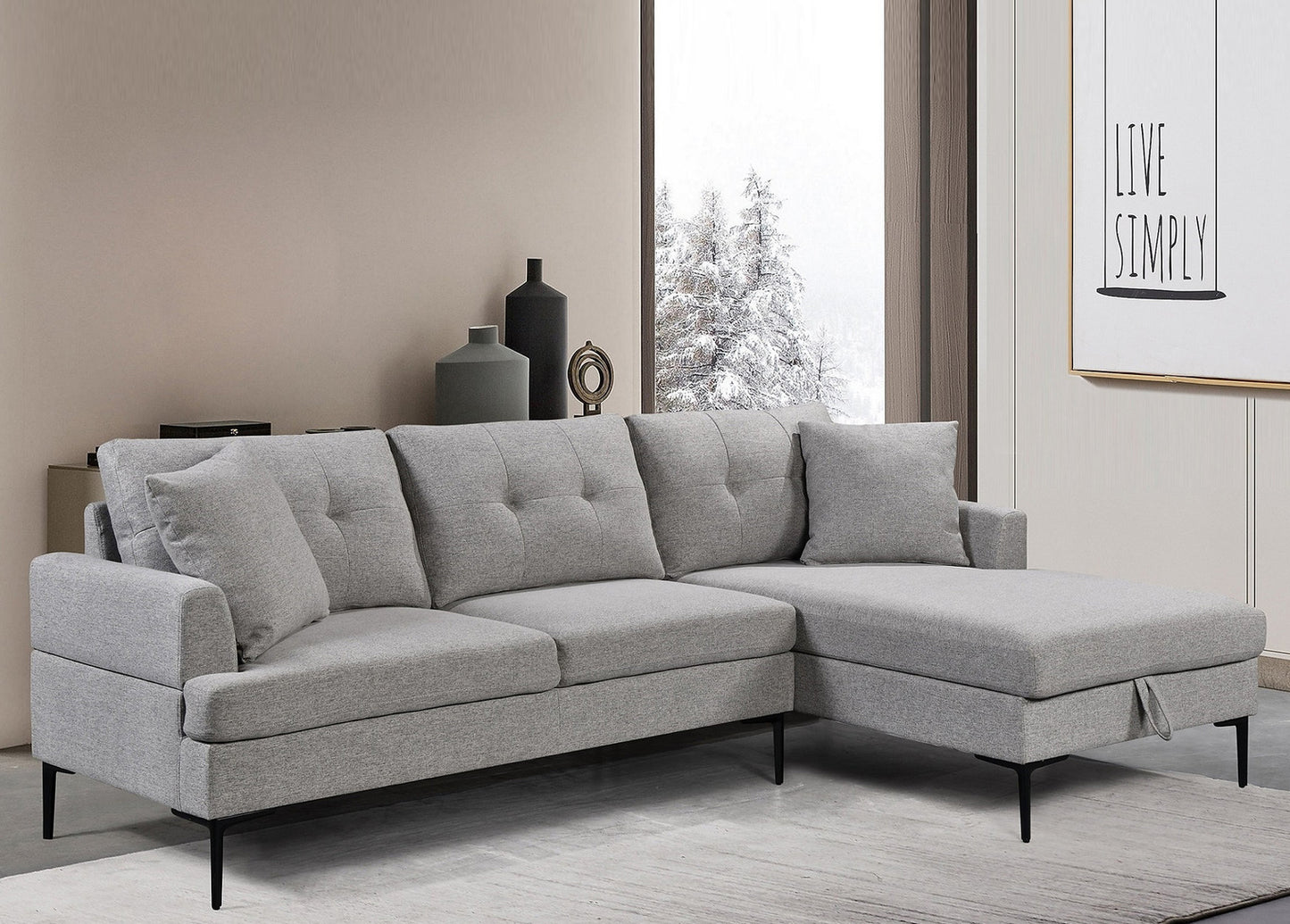 Mingle Grey Sectional RHF
