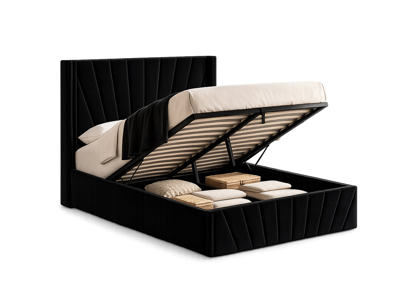 ELITE Lift Up Storage Bed Black SM 5873