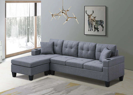 Budget Breeze Sectional 4 Seater Grey
