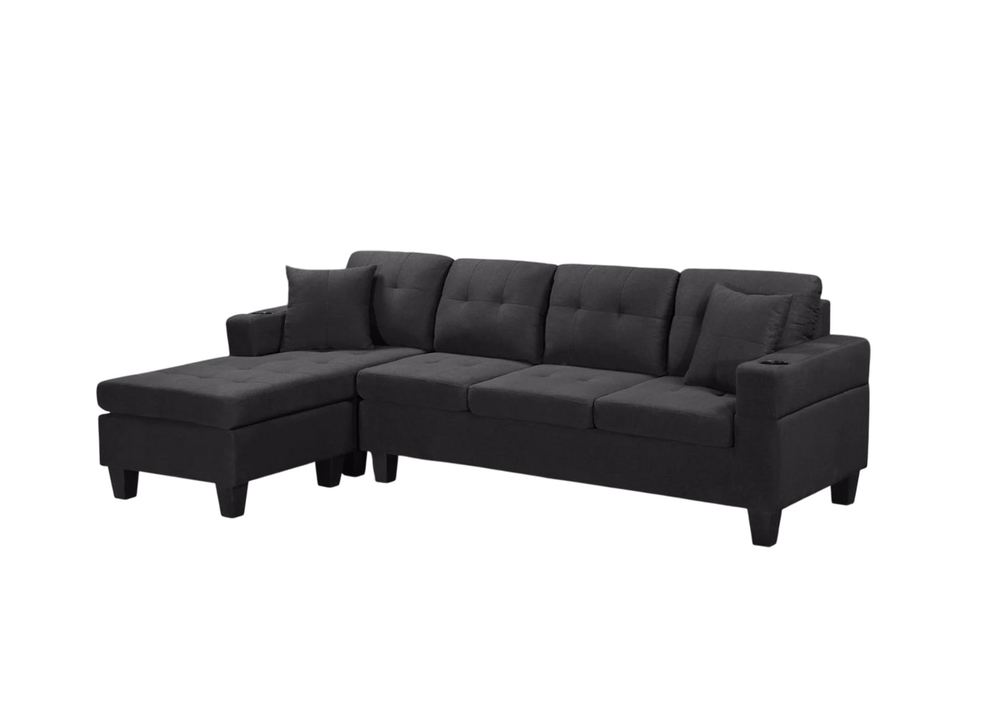 Budget Breeze Sectional 4 Seater Black