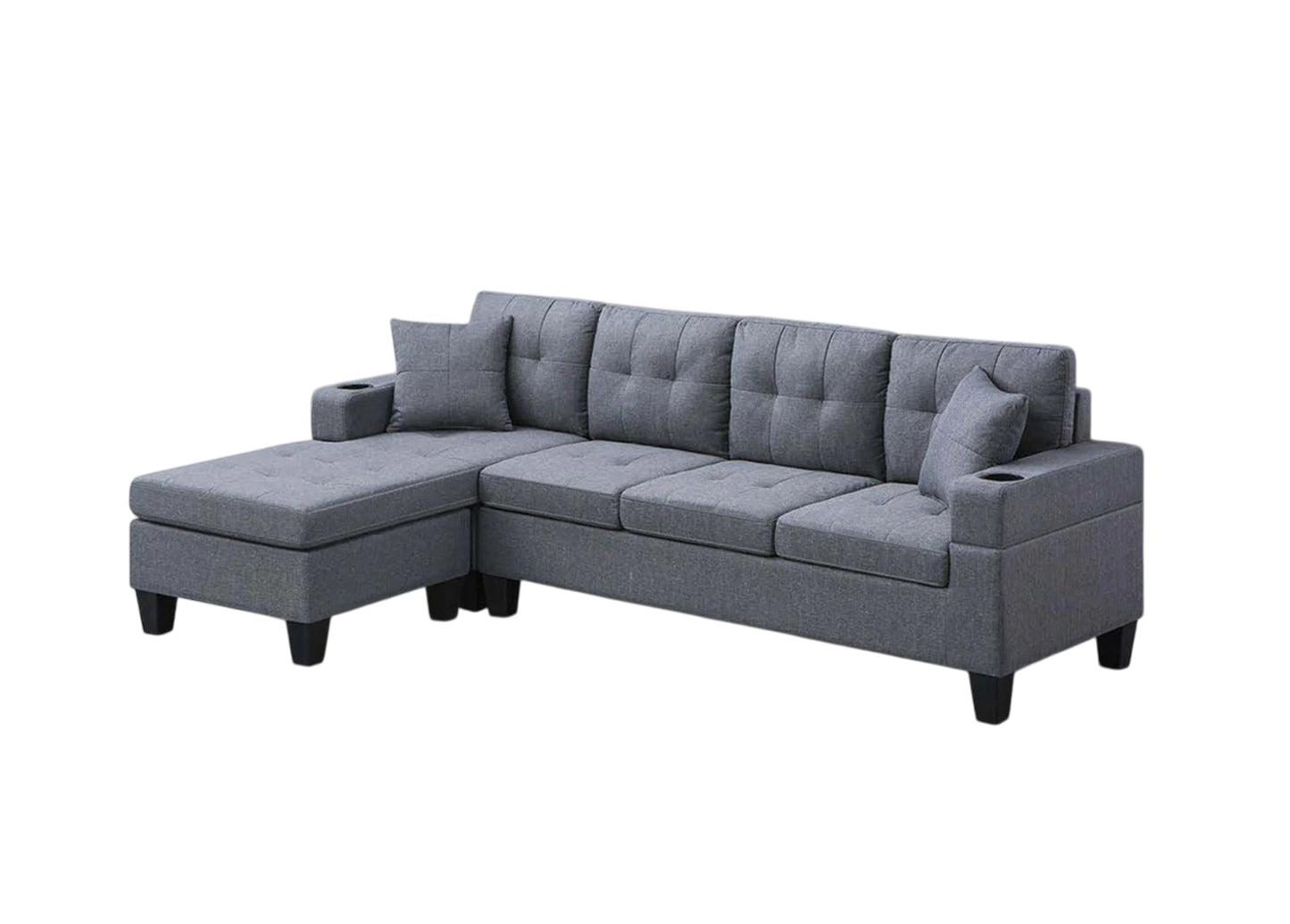 Budget Breeze Sectional 4 Seater Grey