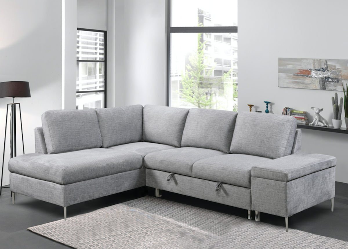 Napster Grey LHF Pull Out Sofa Bed