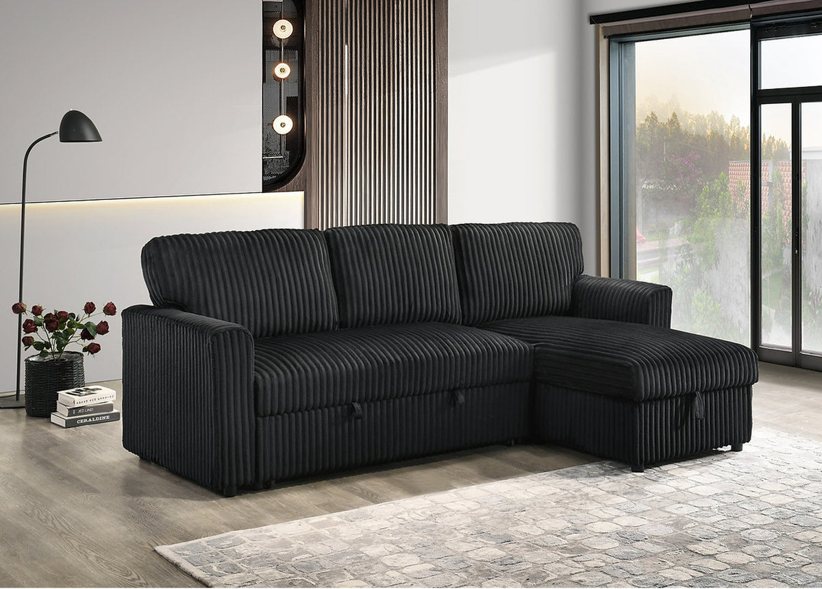 Snoozer Sofa Bed Black Corduroy