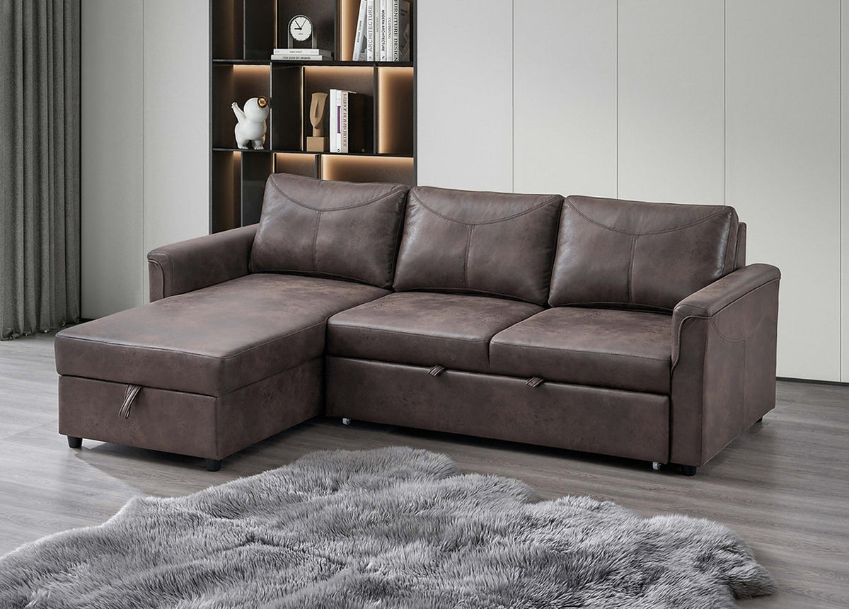 Cloudy Pull Out Sofa Bed LHF LATTE