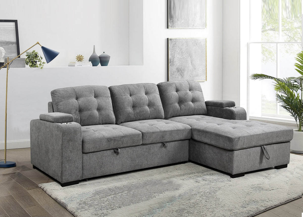 Daydream Pull Out Sofa Bed RHF Grey
