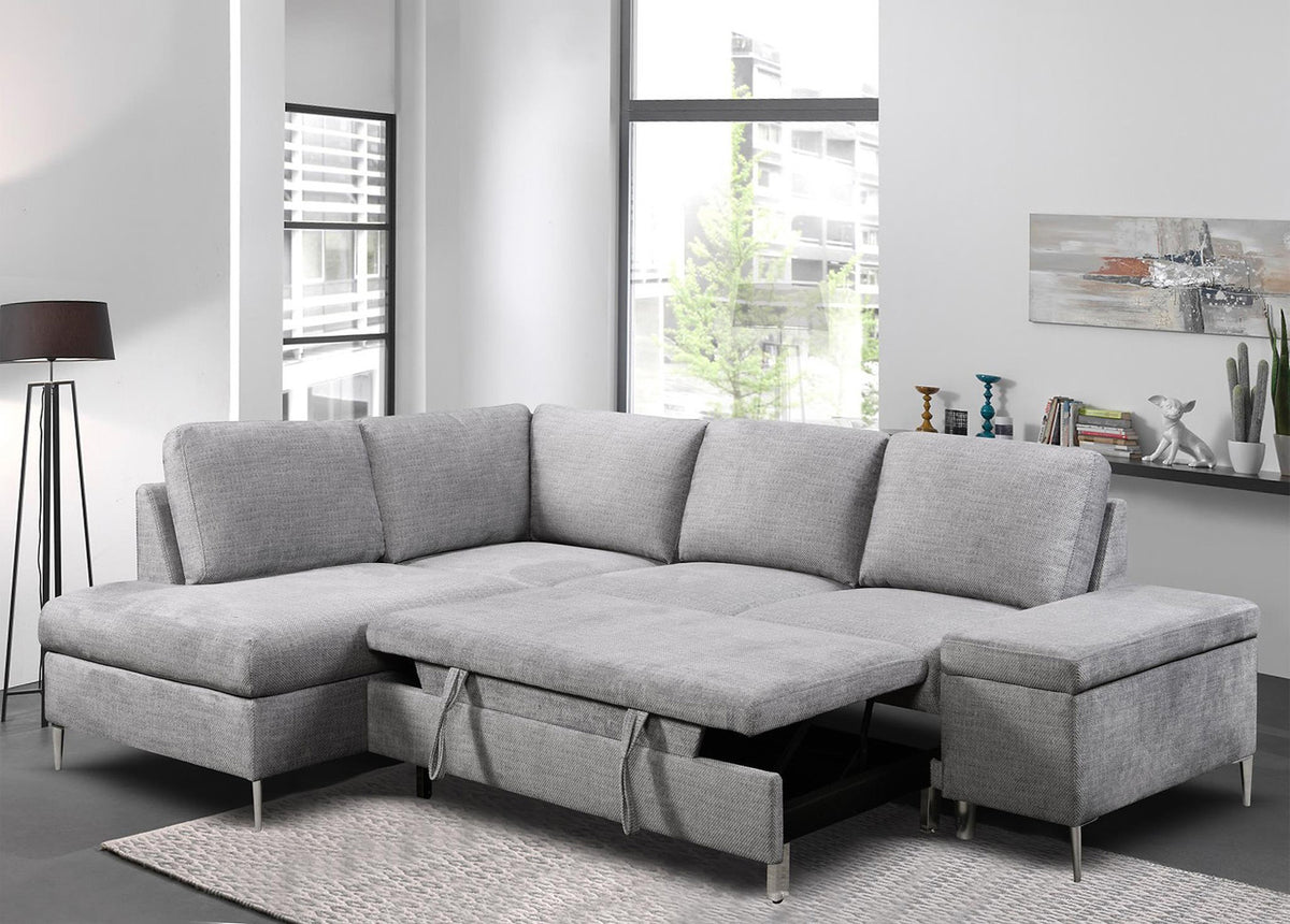 Napster Grey LHF Pull Out Sofa Bed