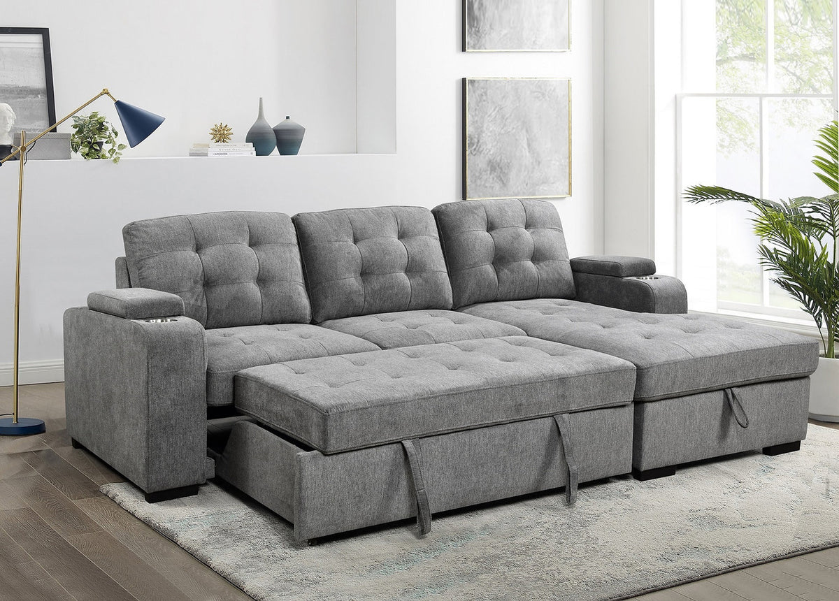 Daydream Pull Out Sofa Bed RHF Grey