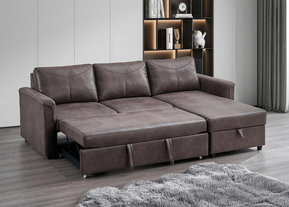 Cloudy Pull Out Sofa Bed RHF LATTE