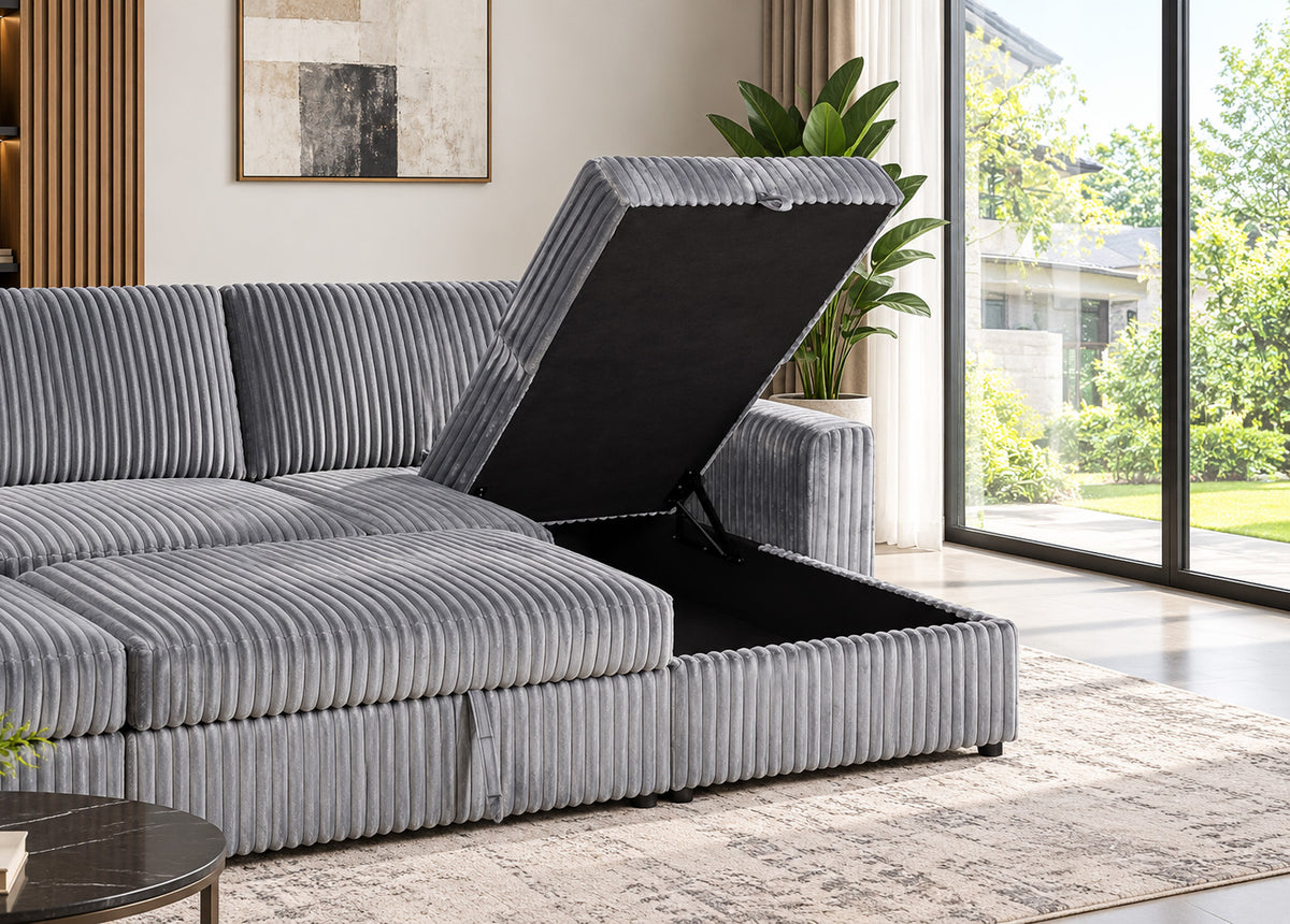 Snoozer Sofa Bed Grey Corduroy