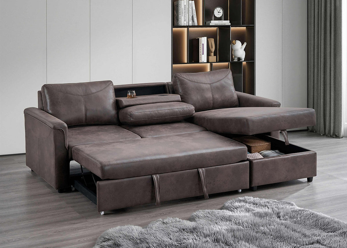 Cloudy Pull Out Sofa Bed RHF LATTE