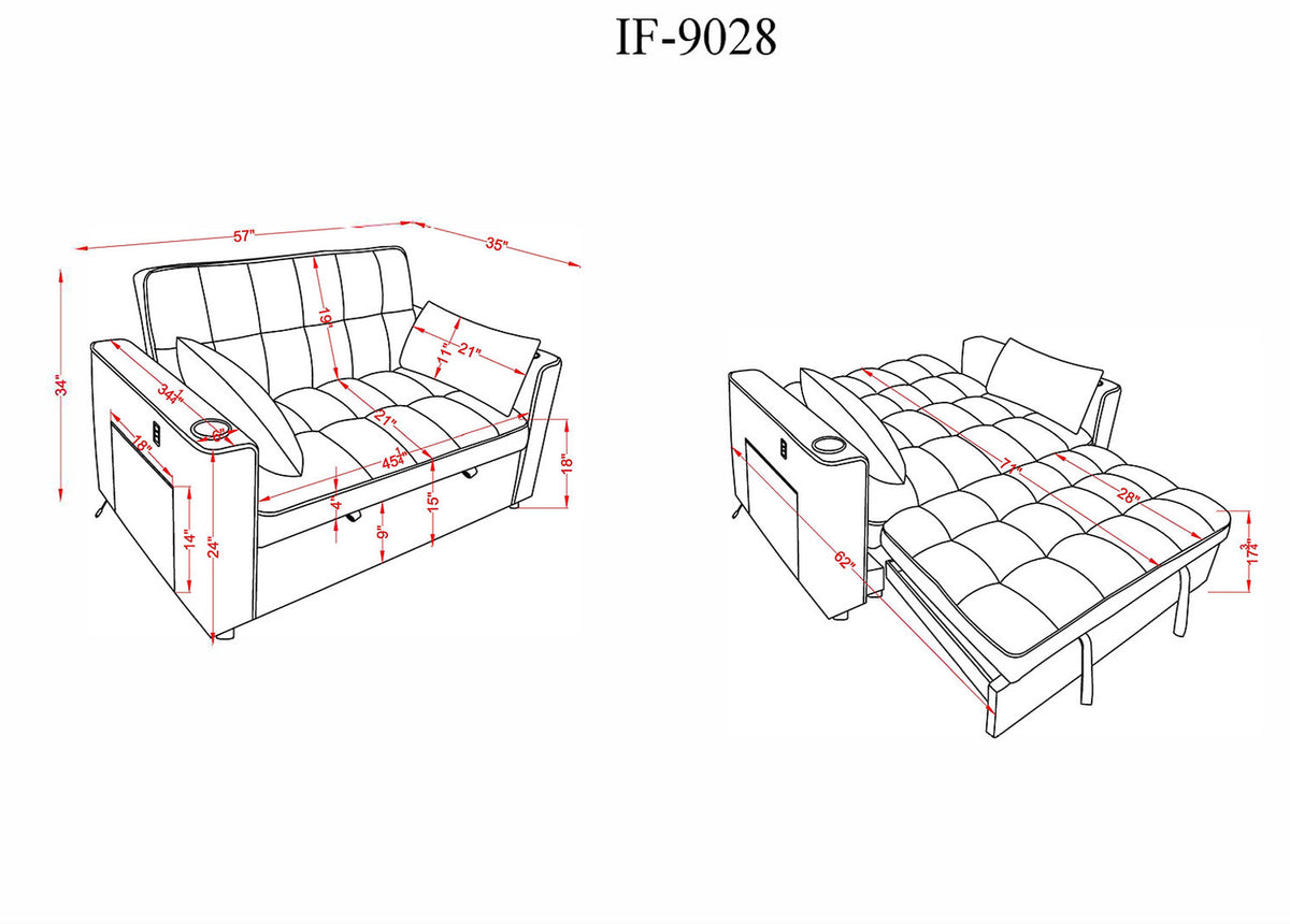 Snuggle Love-Seat Pull out Bed