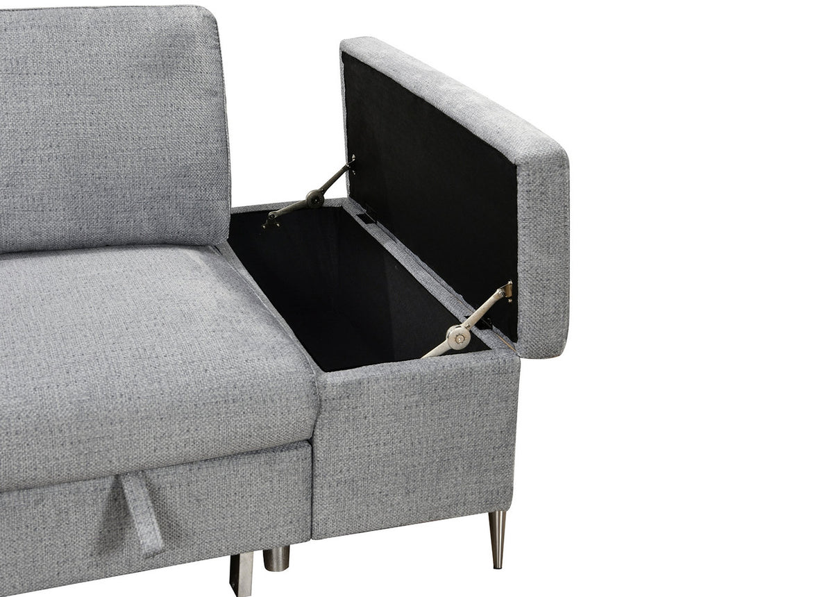Napster Grey LHF Pull Out Sofa Bed