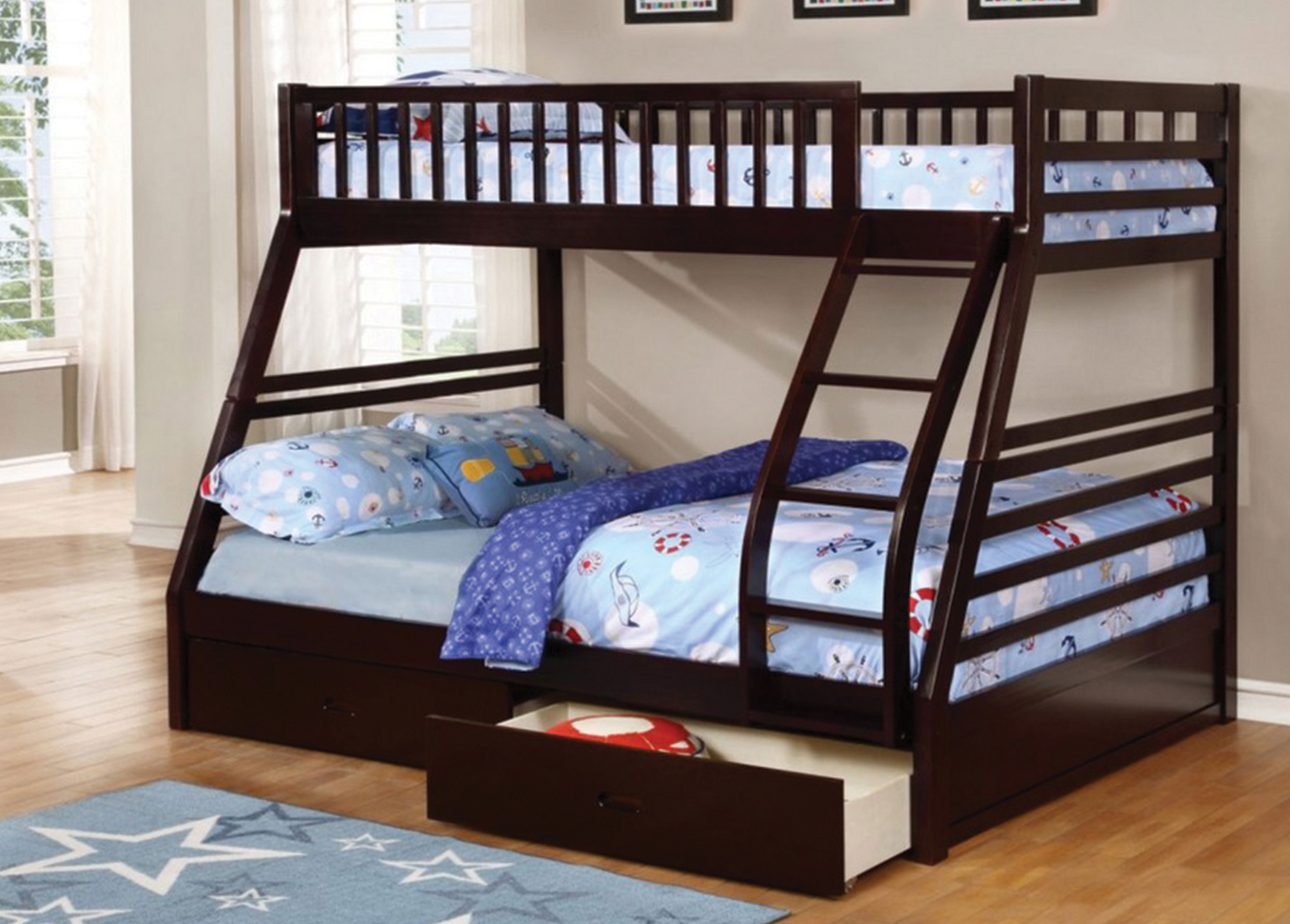 Espresso Double & Twin Wood Storage 117-E