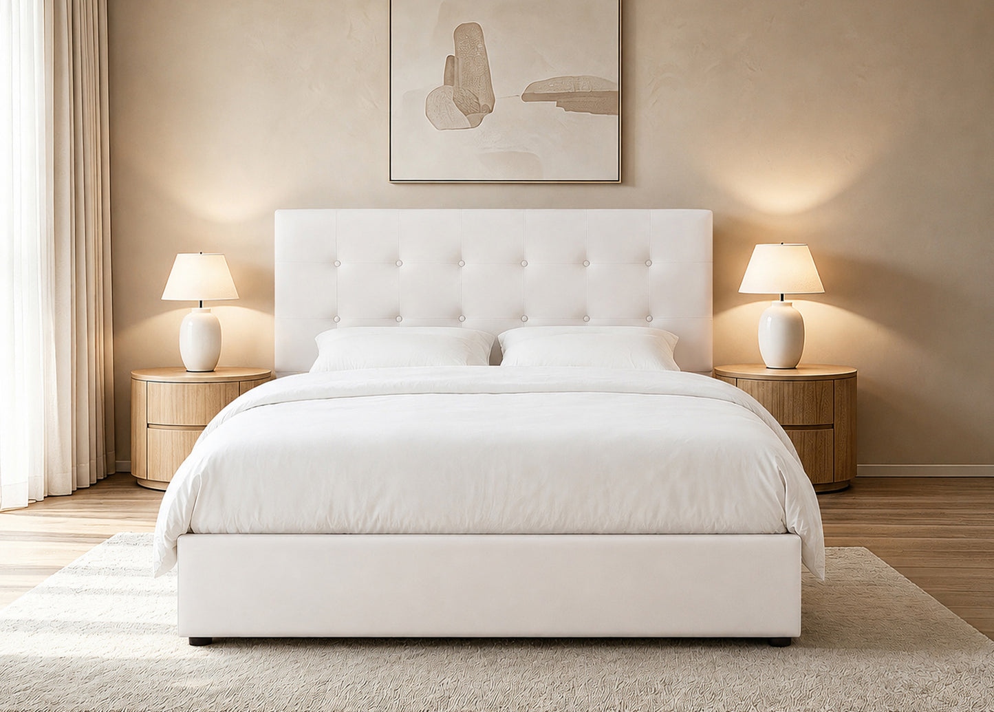 NOVA Lift Up Storage Bed Cream SM 5446
