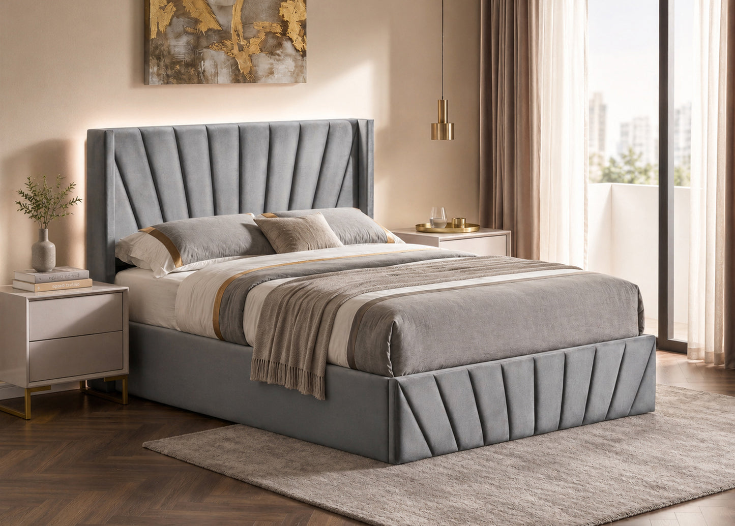 ELITE Lift Up Storage Bed Grey SM 5870