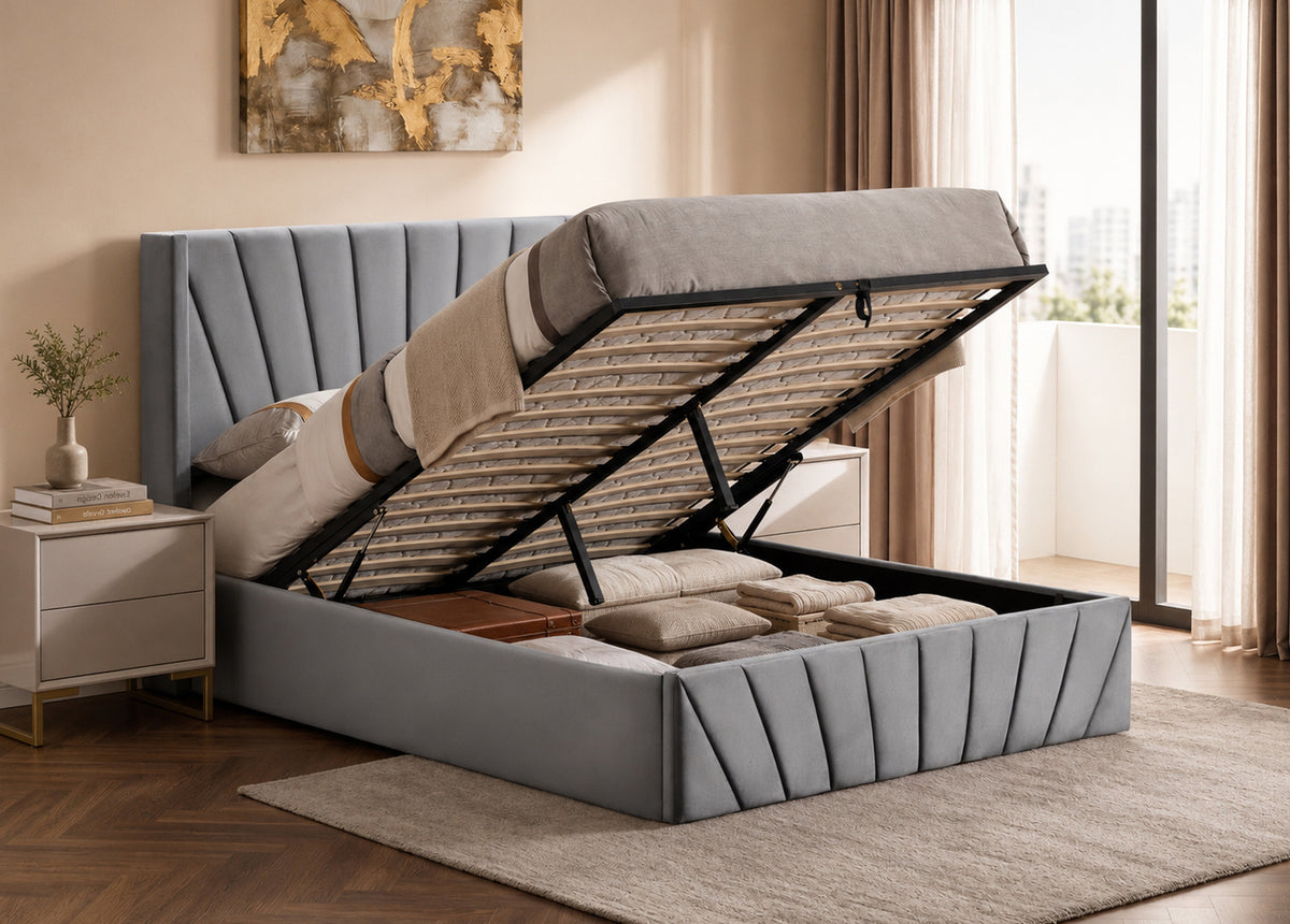 ELITE Lift Up Storage Bed Grey SM 5870