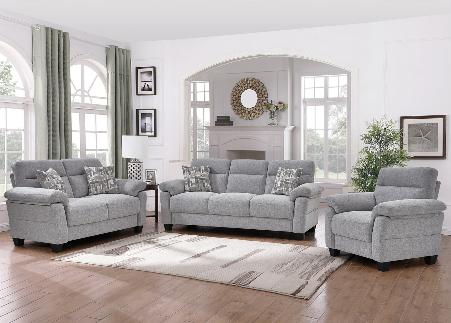 Vibe Sofa Set Grey 8025