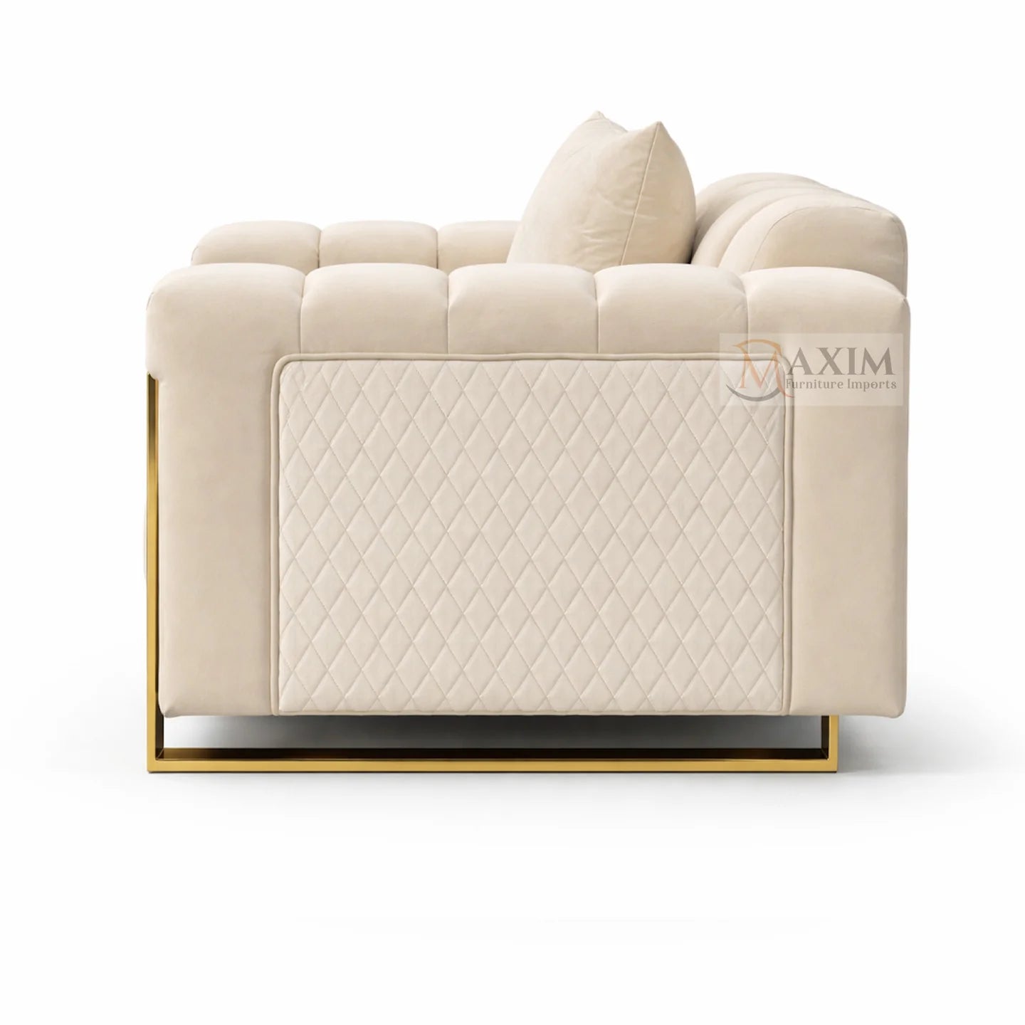 Sally 3PC Sofa Set (Beige Velvet)